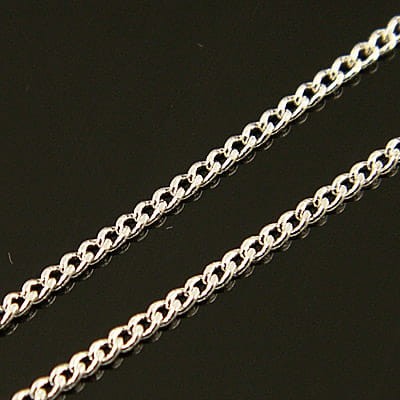Łańcuszek drobny metalowy 1.3x1mm srebrny (1metr)