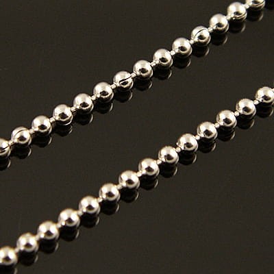 Łańcuszek metalowy kulkowy 1.5mm ciemny srebrny (1metr)
