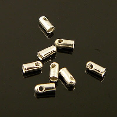 Końcówki z metalu 4mmx1.8mm,wewnątrz 1.2mm srebrne (10szt)
