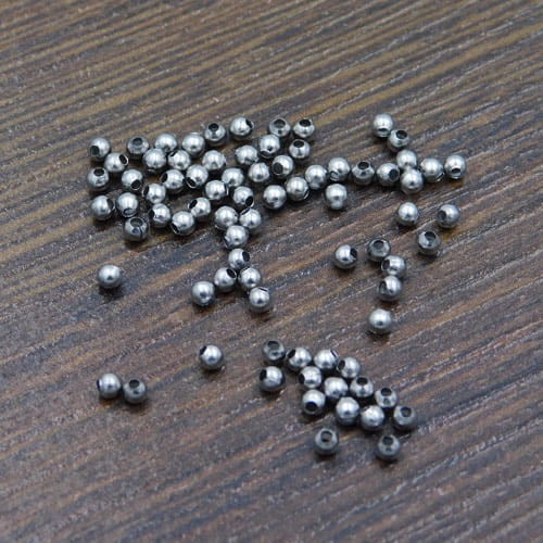 Kuleczka stal nierdzewna 2mm ciemna srebrna (100szt.)