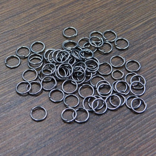Ogniwko otwarte metalowe 6x0.7mm czarne (100szt.)