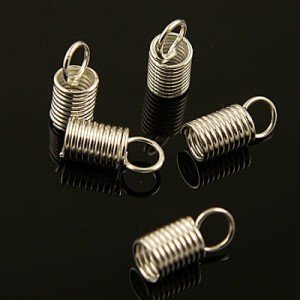 Końcówki z metalu 10x4.5mm wewnątrz 3.2mm srebrne (10szt.)