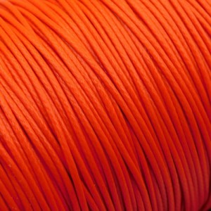 Sznurek woskowany z poliestru błyszczący 1mm pomarańczowo-czerwony (3metry)