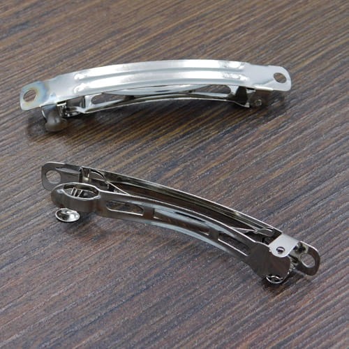 Spinka do włosów, baza z metalu 58x7mm ciemna srebrna (4szt.)