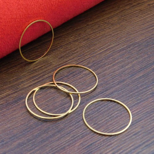 Baza koło z metalu 25x1mm złota (4szt.)