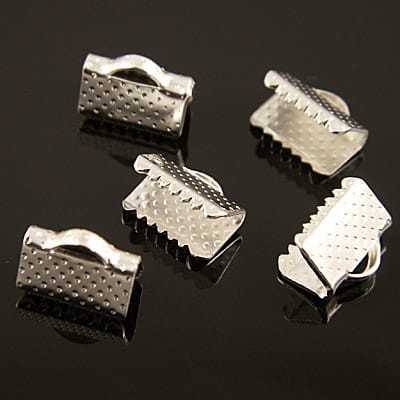Zacisk końcówka do bransoletek z metalu 10x8mm srebrny (10szt.)