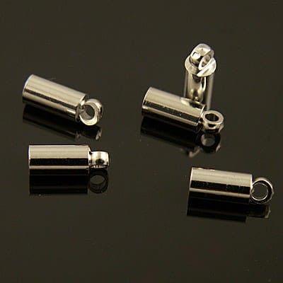 Końcówki do wklejania z metalu 8mmx 2.5mm wewnątrz 2mm (4szt)