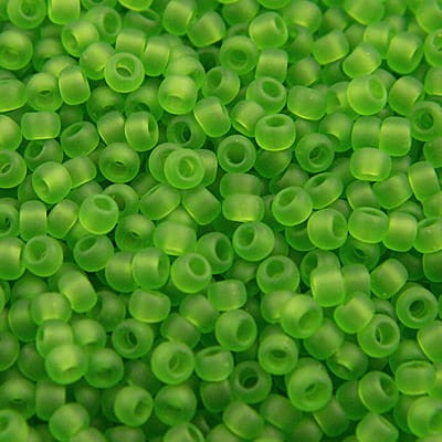 TOHO Round 11/0 Transparent-Frosted Peridot (10g)