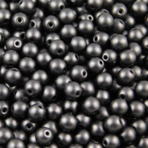 Czeskie koraliki szklane kulki 6mm Powdery Jet (20szt.)