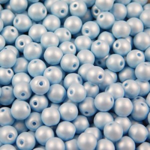 Czeskie koraliki szklane kulki 6mm Powdery Pastel Blue (20szt.)