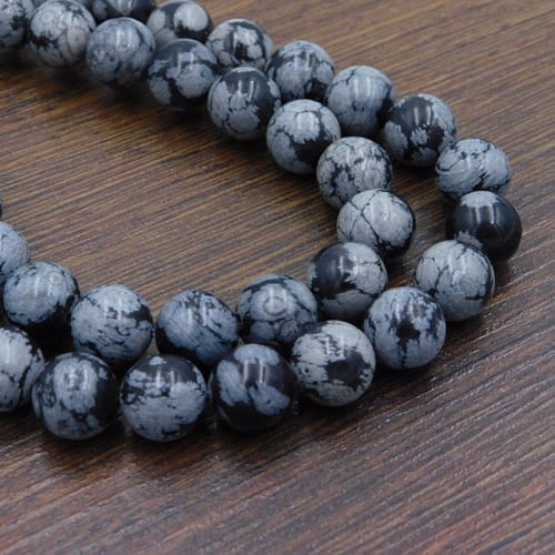 Obsydian śnieżny kulki 10.5mm (4szt.)