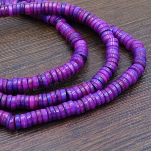 Masa perłowa barwiona krążki 5-6x1-3mm fioletowe (50szt.)