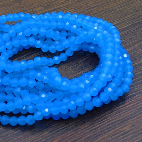 Kulki ze szkła fasetowane 4-4.5mm niebieskie (95szt.)