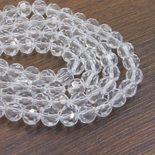 Kulki fasetowane ze szkła 8mm przezroczyste (20szt.)