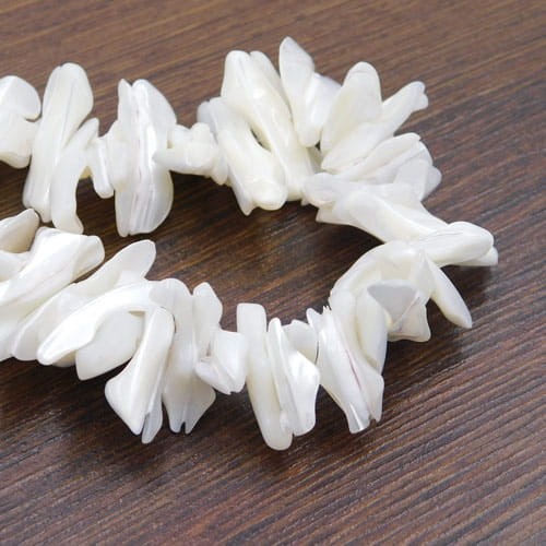 Masa perłowa nieregularna biała 5-25x4-10mm (10szt.)