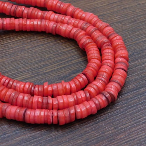 Masa perłowa barwiona krążki 5-6x1-3mm czerwone (50szt.)