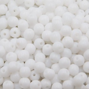 Czeskie koraliki szklane kulki 4mm alabaster (40szt.)