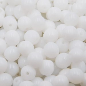 Czeskie koraliki szklane kulki 6mm Alabaster (20szt.)