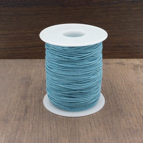 Sznurek bawełniany woskowany 1mm brudny niebieski (szpula około 90 metrów)