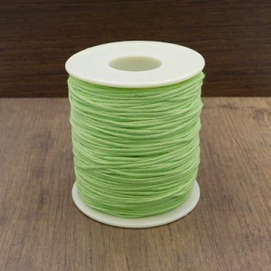 Sznurek bawełniany woskowany 1mm jasny zielony (szpula około 90 metrów)