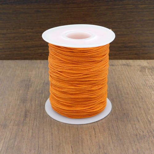 Sznurek bawełniany woskowany 1mm pomarańczowy (szpula około 90 metrów)