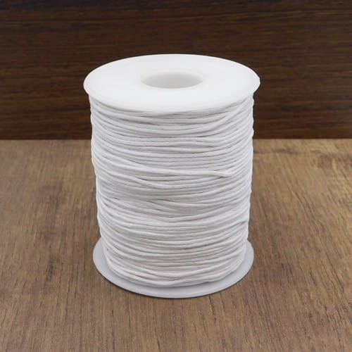 Sznurek bawełniany woskowany 1mm biały (szpula około 90 metrów)