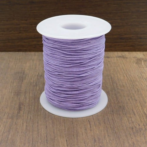Sznurek bawełniany woskowany 1mm fioletowy (szpula około 90 metrów)