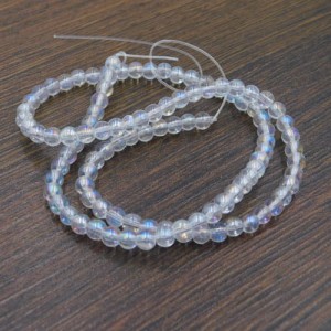 Koraliki szklane kulki 4-4.5mm przezroczyste AB (80szt.)