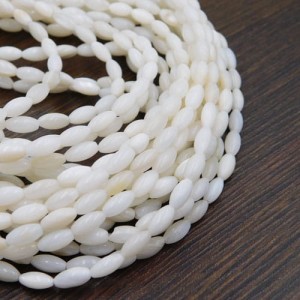 Masa perłowa oliwki 8x4mm białe (50szt.)