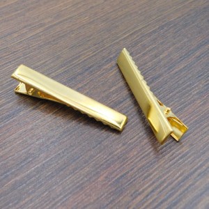 Spinka do włosów krokodylek baza metalowa do zdobienia 46x7.5mm złota (5szt.)