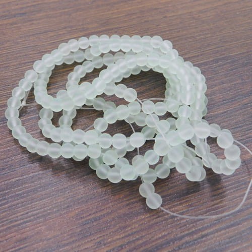 Kulki oszronione ze szkła 4mm jasne, blade zielone (200szt.)