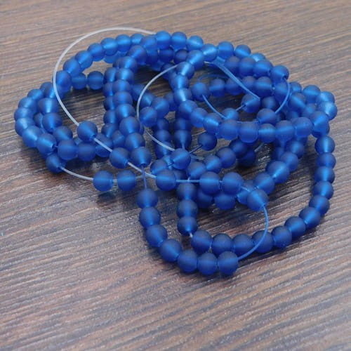 Kulki oszronione ze szkła 4mm ciemne niebieskie (200szt.)