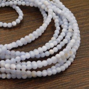 Masa perłowa barwiona kulki 3mm jasne niebieskie (sznur 130szt.)