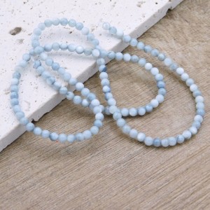 Masa perłowa barwiona kulki 3mm jasno szare (sznur 130szt.)