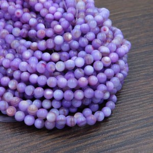 Masa perłowa barwiona kulki 4mm fioletowe (sznur 95szt.)