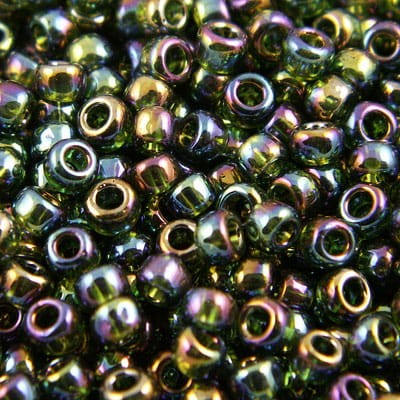 TOHO Round 15/0 Transparent-Rainbow Olivine (5g)