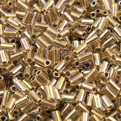 TOHO Bugle 3mm Gold-Lined Rainbow Crystal (1op)