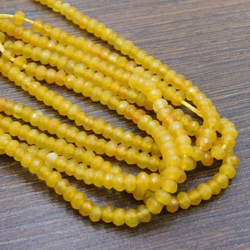 Jadeit oponki fasetowane 4-4.5x3mm miodowe (10szt.)