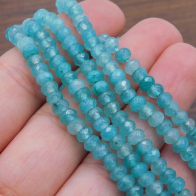 Jadeit oponki fasetowane 4-4.5x3mm jasne niebieskie (10szt.)