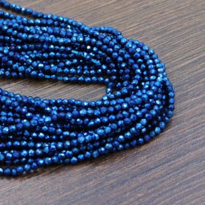 Kulki fasetowane ze szkła 2mm metaliczne niebieskie (180szt.)