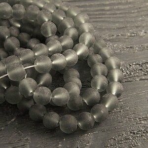 Kulki oszronione ze szkła 8mm szare (100szt.)