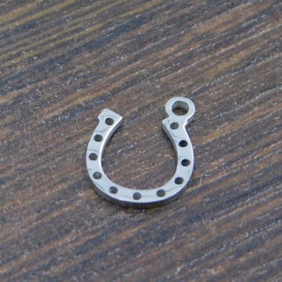 Zawieszka podkowa stal nierdzewna 13x10mm ciemna srebrna (1szt.)