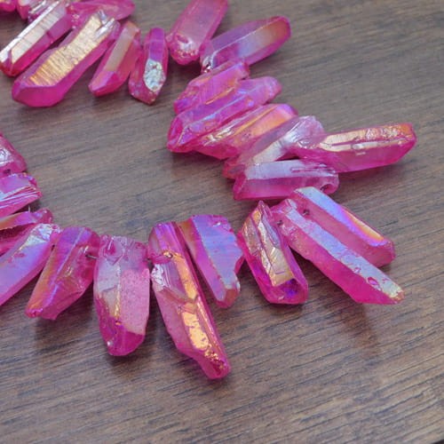 Kwarc sopel nieregularny 16-35x6-12mm różowy AB (1szt.)