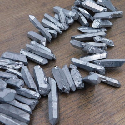 Kwarc sopel nieregularny 16-29x6-9mm srebrny matowy (1szt.)