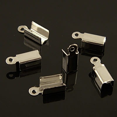 Zacisk metalowy 12mmx4mm ciemny srebrny (50szt)