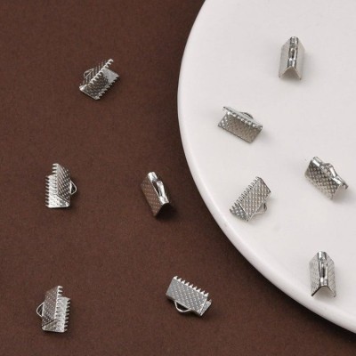 Zacisk z metalu do bransoletek 10x7mm ciemny srebrny (10szt.)