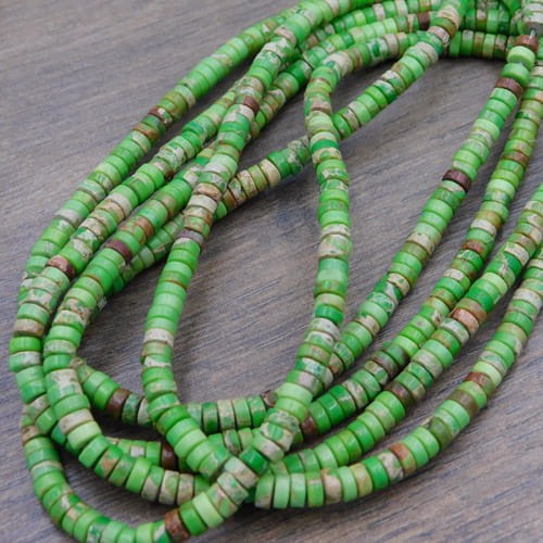 Jaspis cesarski krążki 4.5x2.5mm zielony (20szt.)