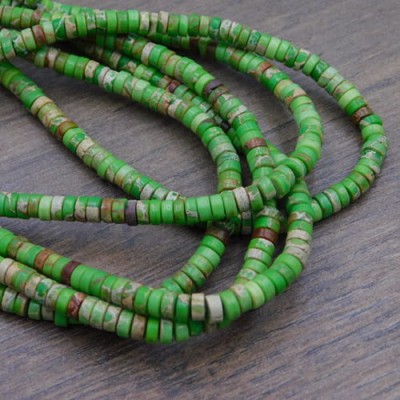 Jaspis cesarski krążki 4.5x2.5mm zielony (20szt.)