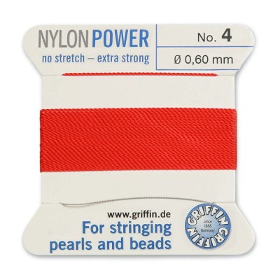 Nici nylonowe Griffin z igłą 0.60mm red (2metry)