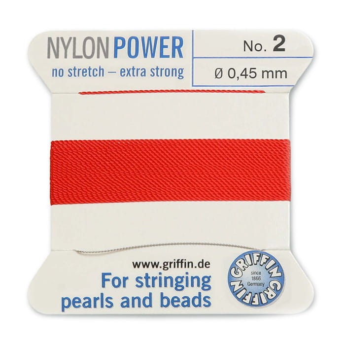 Nici nylonowe Griffin z igłą 0.45mm red (2metry)